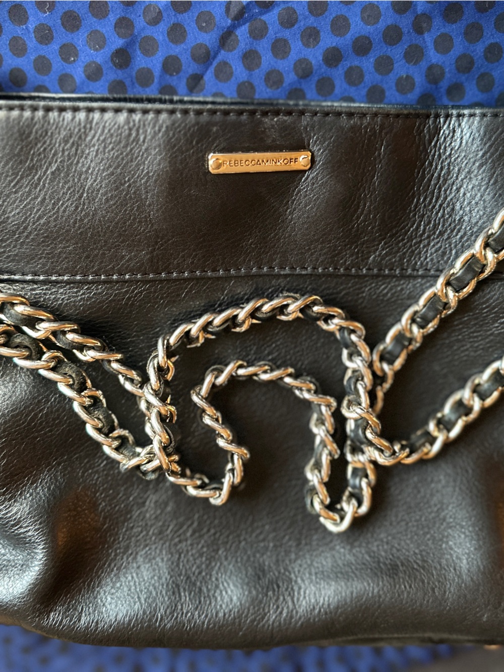 Rebecca Minkoff Swing Black Leather Chain Tote